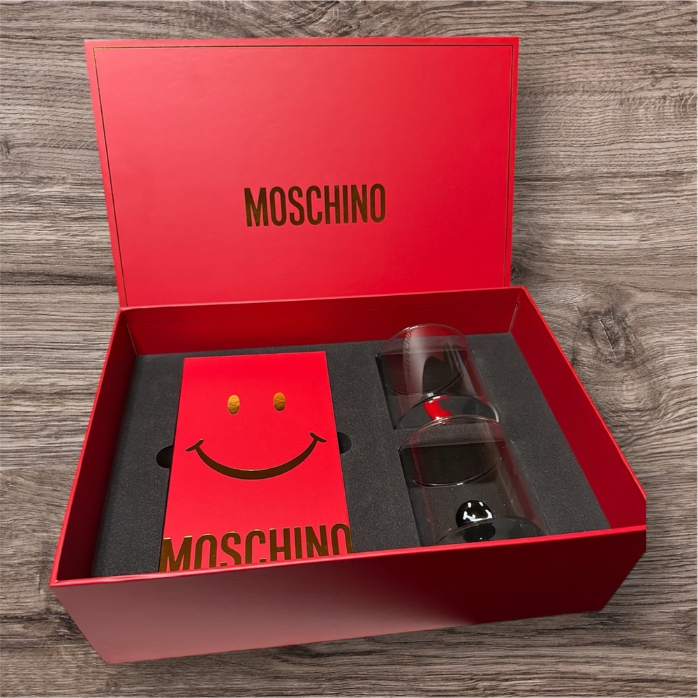 Moschino Stemless Glasses with Box of Envelopes